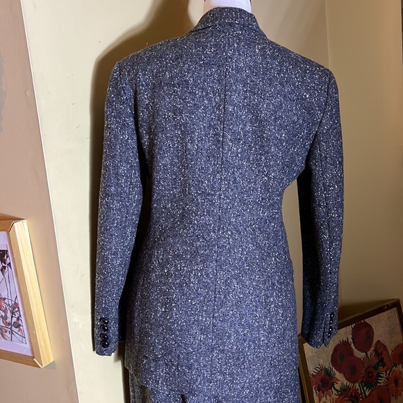 Vtg RALPH LAUREN Size 8 10 SkirtSuit Marled Gray Wool Preppy Classic Equestrian - Picture 6 of 16